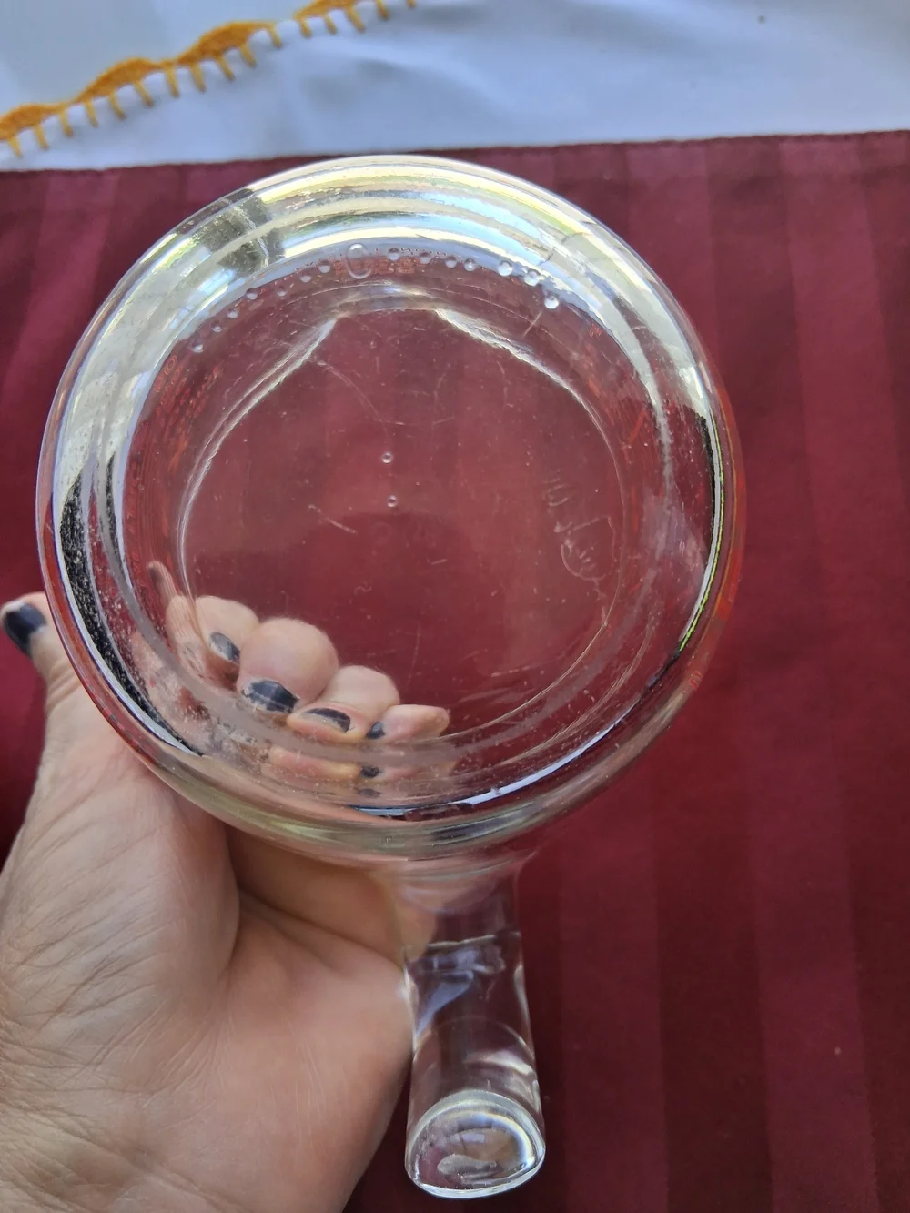 Pyrex Clear Glass Measuring Cup with Orange Markings